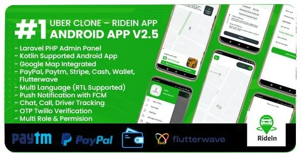 RideIn Taxi App- Android Taxi Booking App With Admin Panel 3.7