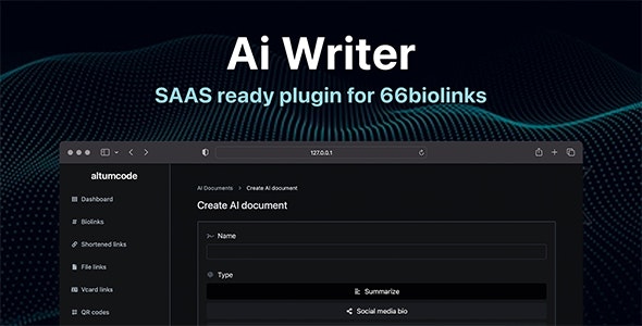AI – Writing Assistant, Image Generator, Speech to Text – 66biolinks plugin 10.1.0