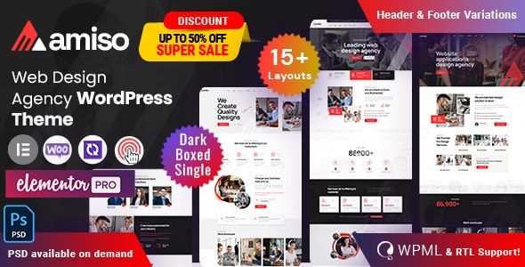 Amiso – Agency WordPress Theme 3.0