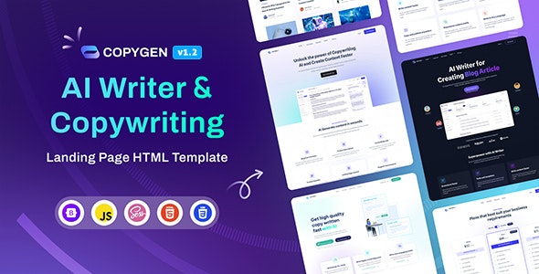 CopyGen – AI Writer & Copywriting Landing Page HTML Template 1.5.0