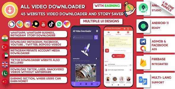 All Video Downloader  StorySaver | 1500 Websites Threads,Snackvideo,Whatsapp, Tiktok, Instagram, FB
