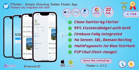 FTwitter – Clone Simply Twitter Flutter App with GetX 0.9.8