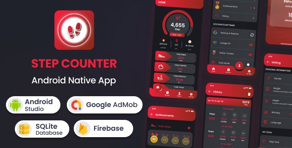 Step Counter – Android Native App (47 Languages)