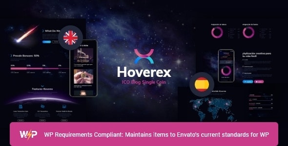 Hoverex | Cryptocurrency, NFT & ICO WordPress Theme + Spanish 1.5.10