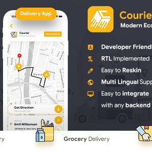 4 App Template| Courier App| Peer to peer Courier delivery app Food Grocery logistics App Courierone