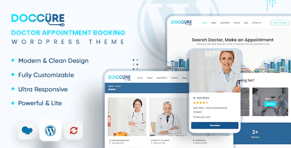 Doccure - Medical, Healthcare, Clinic, and Doctor Appointment Booking WordPress Theme